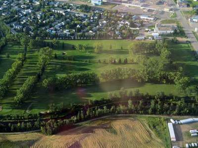 Aerial view of Paddle river Golf Course taken from the west
